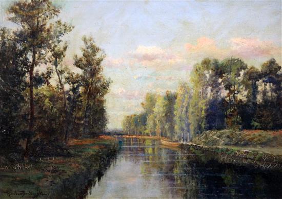 Robert Ward van Boskerck (American, 1855-1932) River landscape 15 x 21in.